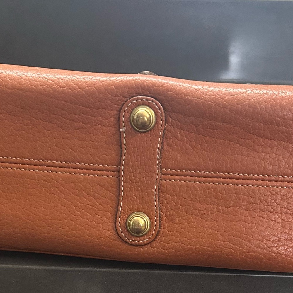 Dooney & Bourke Pebble Leather Messenger in Cognac Brown - Picture 4 of 8